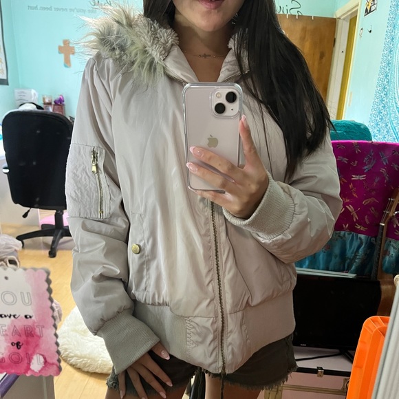 Stylish Baby Pink Winter Jacket - Picture 1 of 7